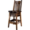 Lima 24 Inch Swivel Barstool with Back - Provincial Stain