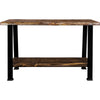 Lima Console Table with Shelf & Provincial Stain - Blackstone Iron Legs