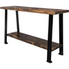 Lima Console Table with Shelf & Provincial Stain - Blackstone Iron Legs