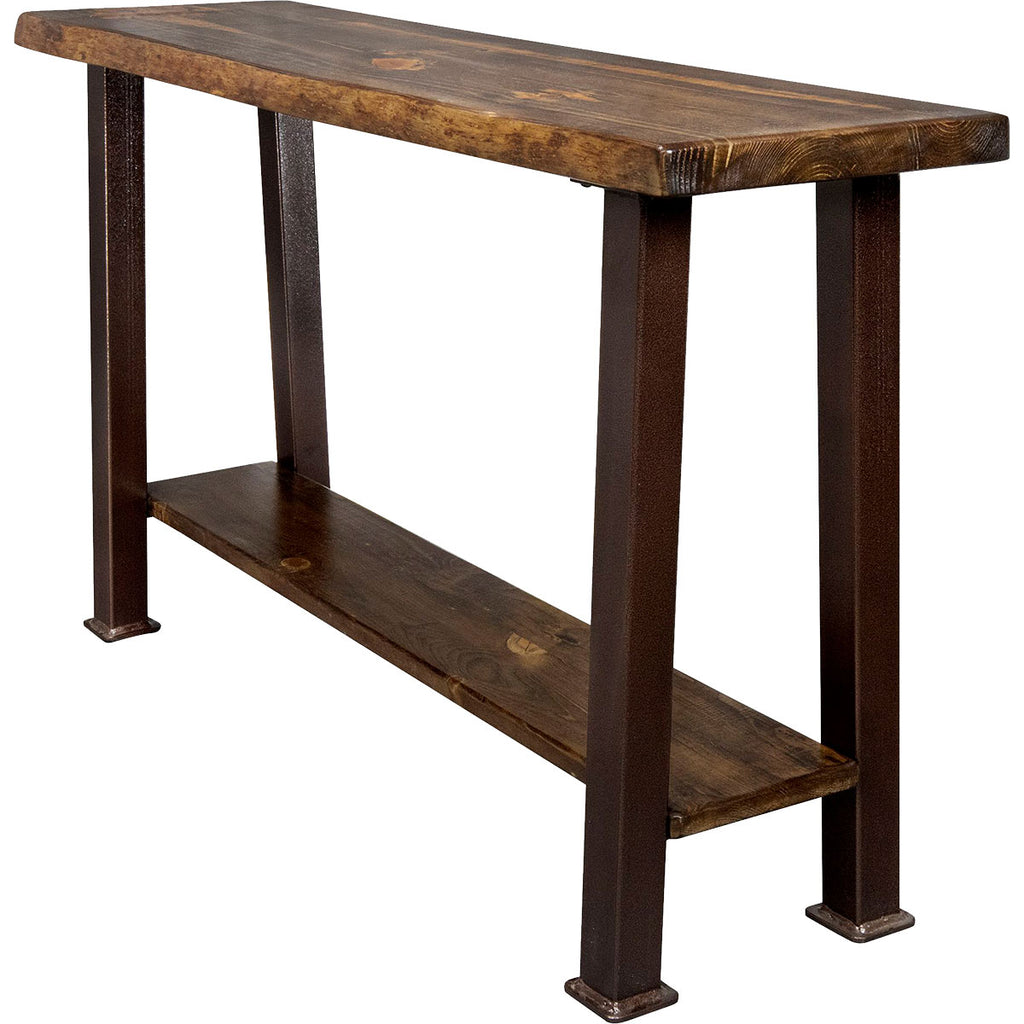 Lima Console Table with Shelf & Provincial Stain - Copper Creek Legs