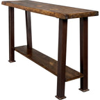 Lima Console Table with Shelf & Provincial Stain - Copper Creek Legs