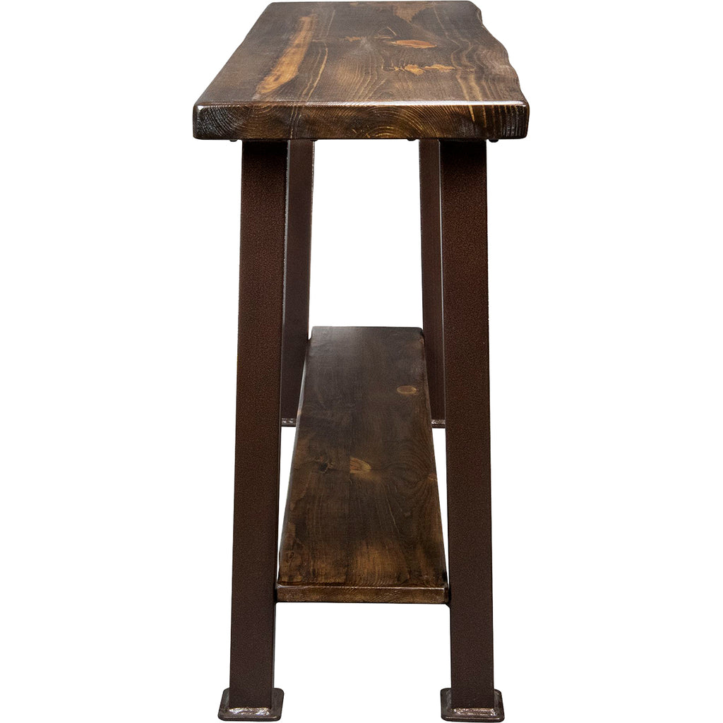 Lima Console Table with Shelf & Provincial Stain - Copper Creek Legs