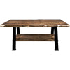 Lima Live Edge Coffee Table with Shelf & Forged Iron Legs - Provincial Stain