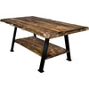 Lima Live Edge Coffee Table with Shelf & Forged Iron Legs - Provincial Stain
