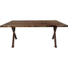 Lima Live Edge Dining Table with Forged Iron Legs & Provincial Stain