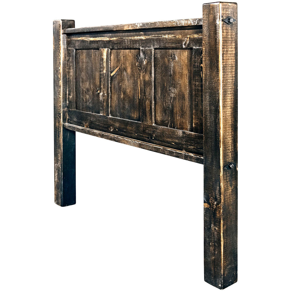 Lima Sawn Headboard with Iron & Jacobean Stain - Full