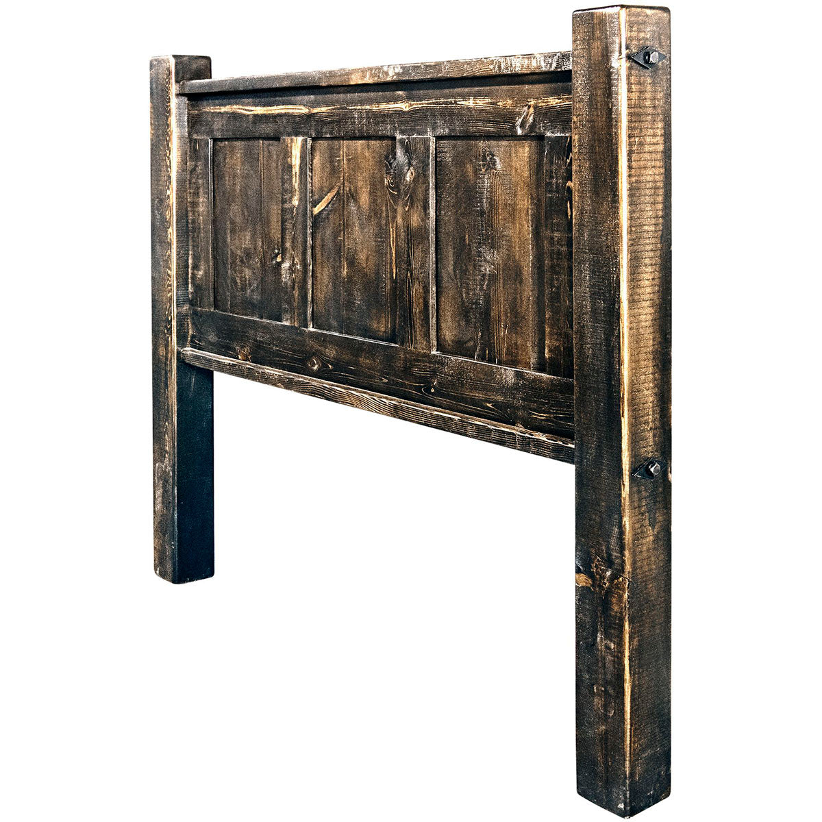 Lima Sawn Headboard with Iron & Jacobean Stain - Full