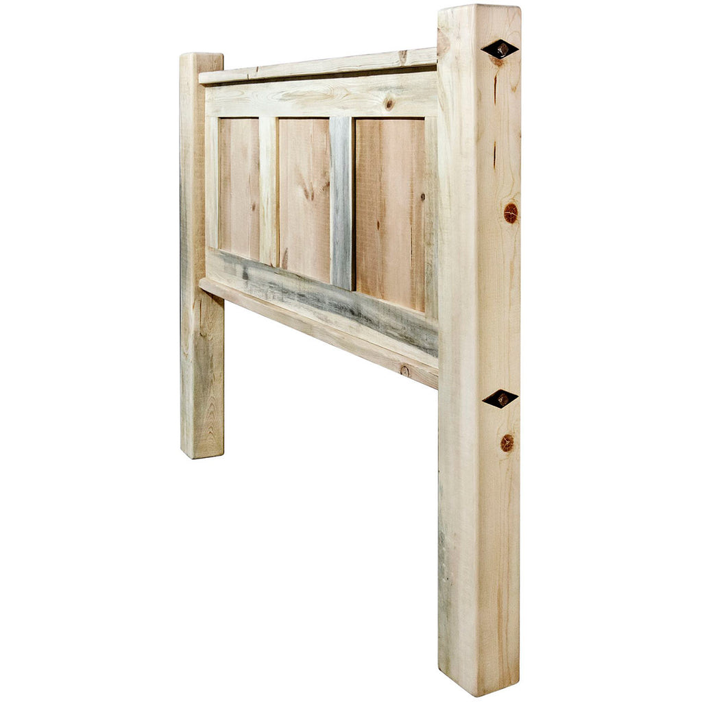 Lima Sawn Headboard with Iron & Clear Lacquer - Full