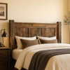 Lima Sawn Headboard with Iron & Provincial Stain - Full