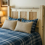 Lima Sawn Headboard with Iron & Clear Lacquer - King