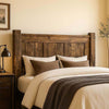 Lima Sawn Headboard with Iron & Provincial Stain - King