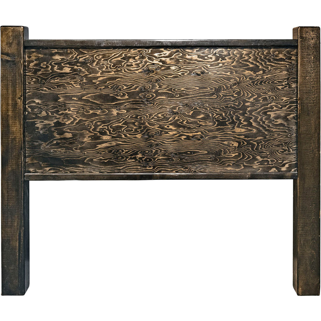 Lima Sawn Headboard with Iron & Jacobean Stain - Queen