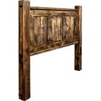 Lima Sawn Headboard with Iron & Provincial Stain - Queen