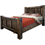 Lima Live Edge Bed with Jacobean Stain - Cal King