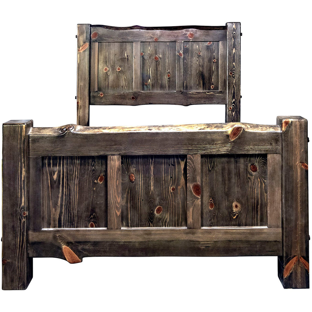 Lima Live Edge Bed with Jacobean Stain - Cal King