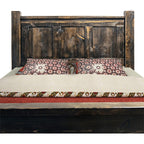 Lima Sawn Bed with Iron & Jacobean Stain - Cal King