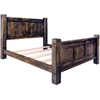 Lima Sawn Bed with Iron & Jacobean Stain - Cal King