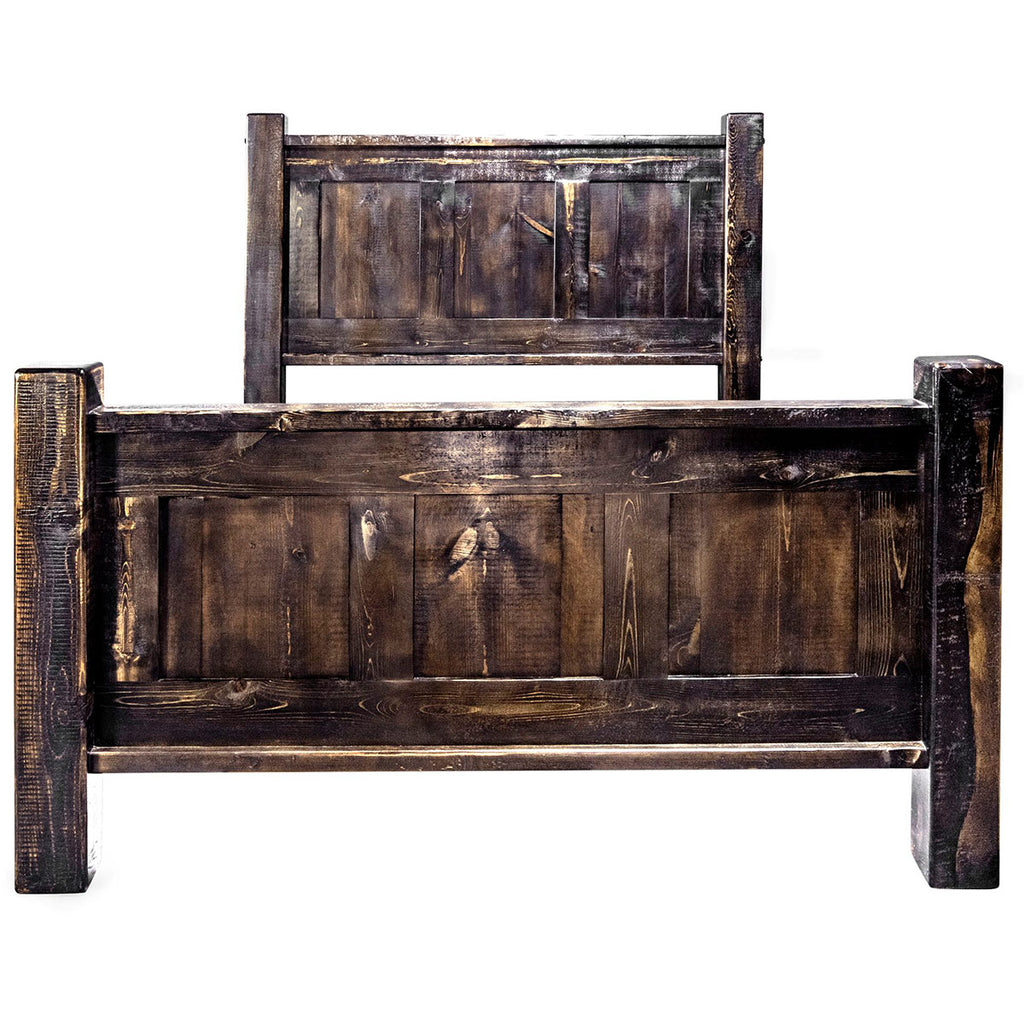 Lima Sawn Bed with Iron & Jacobean Stain - Cal King