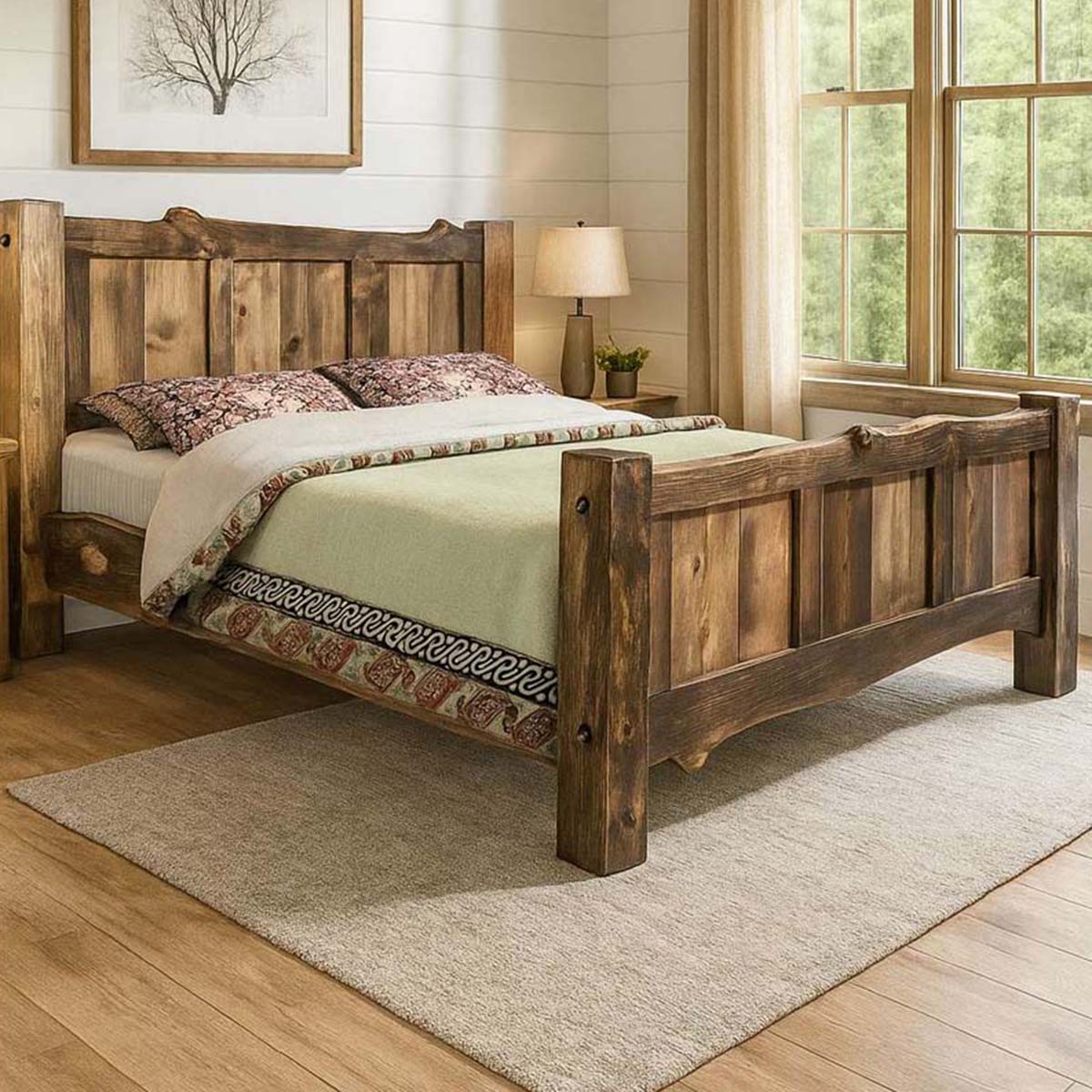 Lima Live Edge Bed with Provincial Stain - Full