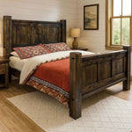 Lima Sawn Bed with Iron & Jacobean Stain - King