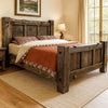 Lima Live Edge Bed with Jacobean Stain - Twin