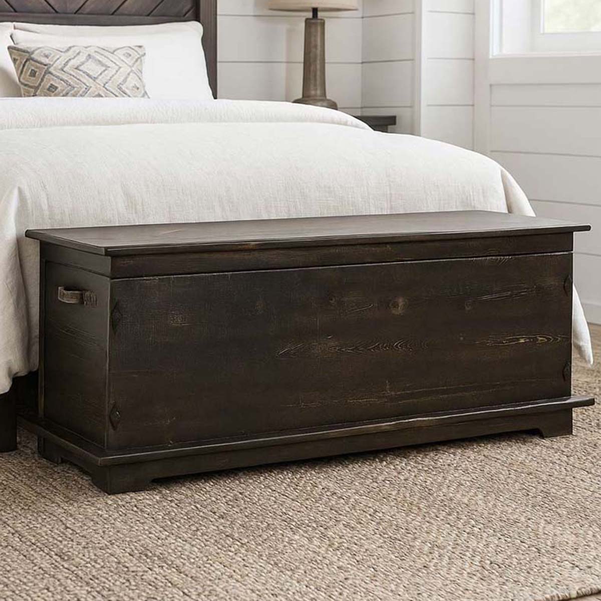 Lima Sawn 4 Foot Blanket Chest - Jacobean Stain