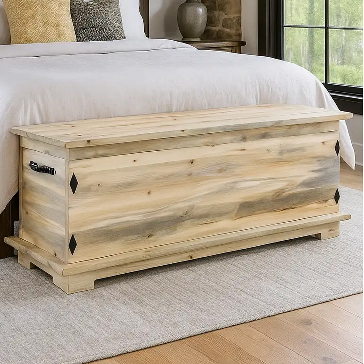 Lima Sawn 4 Foot Blanket Chest - Clear Lacquer