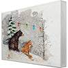 Fox, Bear & Lights Metal Box Wall Art