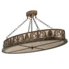 Primitive Pine Oblong Semi Flush Mount Ceiling Light