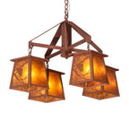 Primitive Pine 4-Light Chandelier