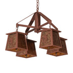 Primitive Pine 4-Light Chandelier