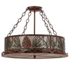 Green Pine Sprigs Semi Flush Mount Ceiling Light