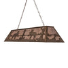 Two Moose Oblong Pendant Light