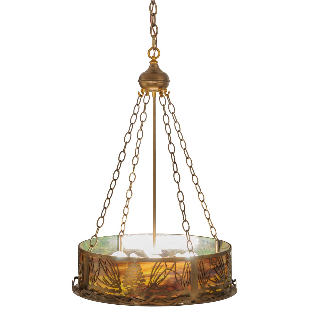 Small Inverted Light Golden Pine Inverted Pendant Light | Black Forest Decor