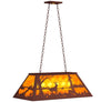 Amber Lakeside Deer Oblong Pendant Light