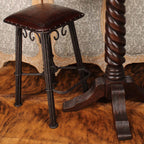 Antique Fleur de Lys Iron Barstool