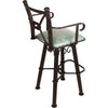 Coronado Swivel Barstool w/Arms - Plain with Tacks Turquoise