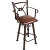 Coronado Swivel Counter Stool w/Arms - Steer Brands Antique Brown