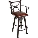 Coronado Swivel Counter Stool w/Arms - Classic Antique Brown
