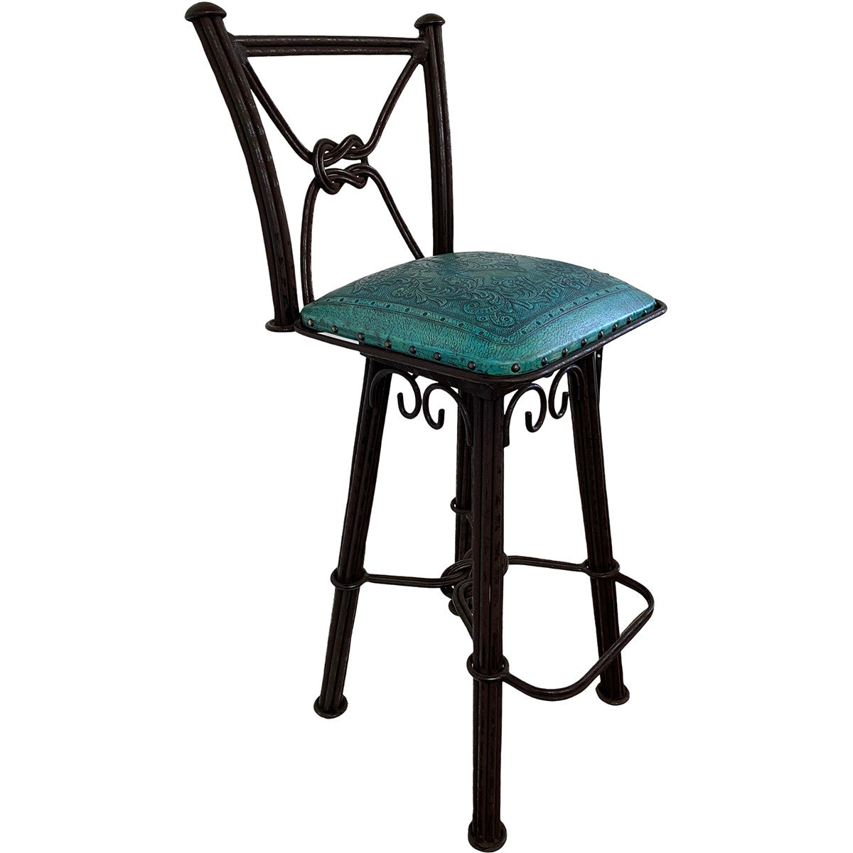 Colonial Style Counter Stools Coronado Swivel Counter Stool - Colonial Teal | Black Forest Decor