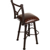 Coronado Swivel Barstool - Plain with Tacks Antique Brown