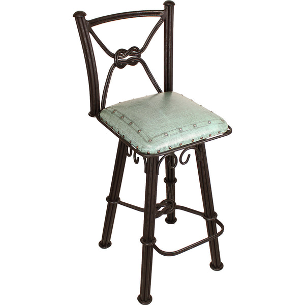 Coronado Swivel Counter Stool - Plain with Tacks Turquoise