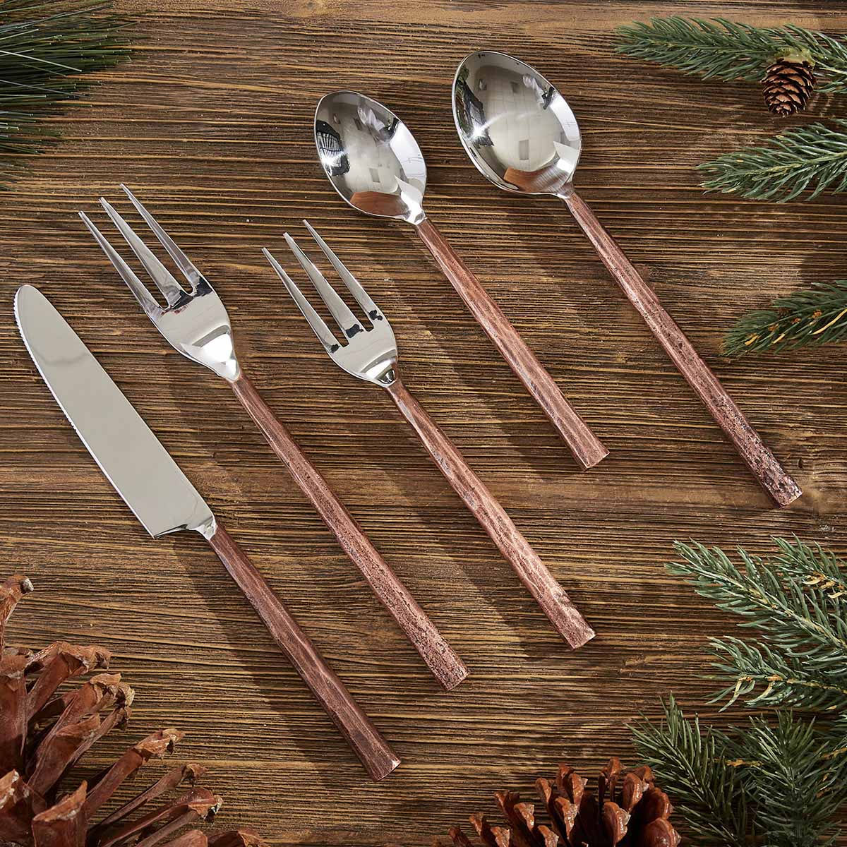 Hewn Copper 5 Piece Flatware Set