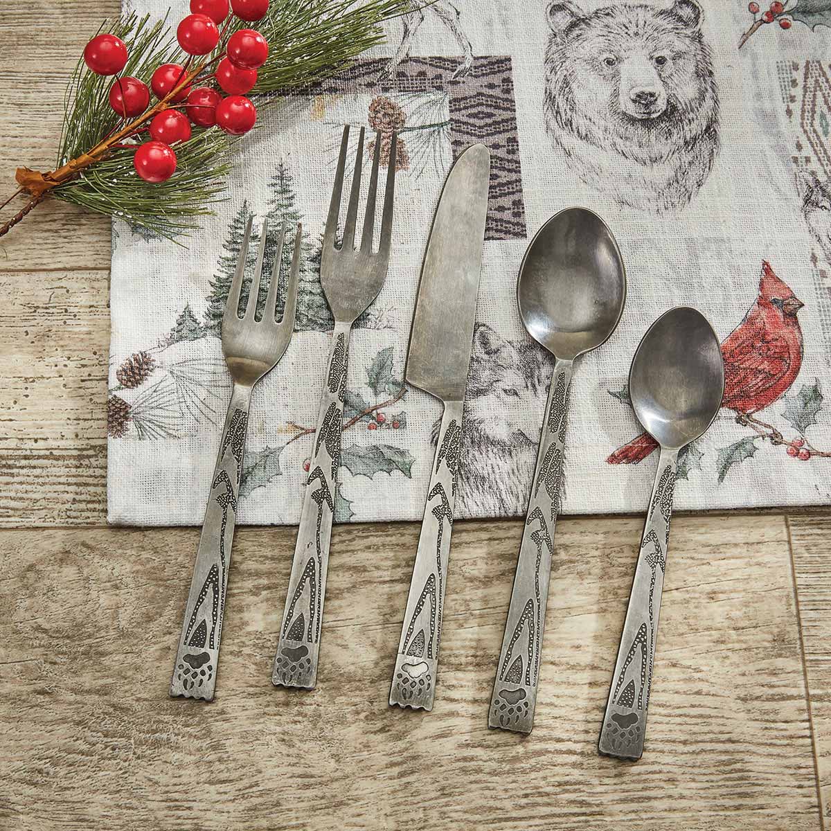 Wild Bear Five Piece Flatware Set