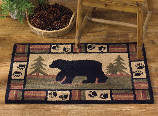 Bear Horizon Hooked Accent Rug