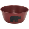 Crimson Bear Enamel Soup Bowl