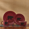 Crimson Bear Enamel Soup Bowl