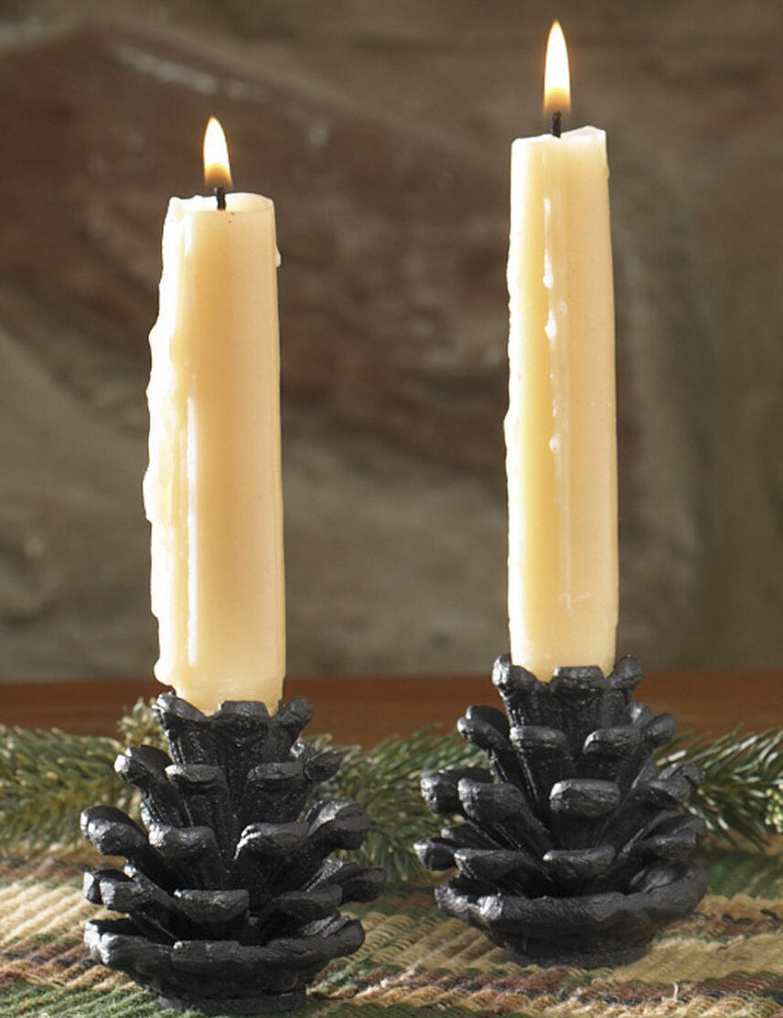Pinecone Taper Candle Holder - Set of 2