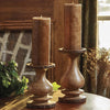 Bark Edge Pillar Candleholder - Large