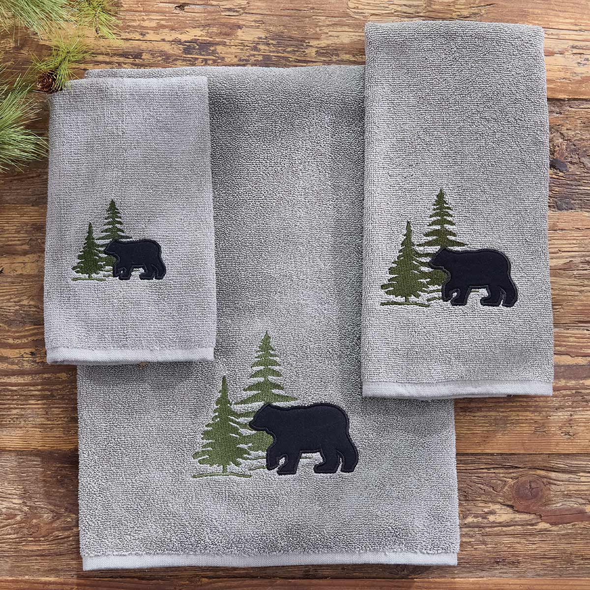 Bear & Pine Tree Bath Towel